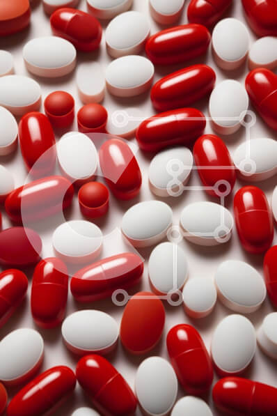 Intra Συλλεκτικό Ξύλινο Παζλ Plywood  4mm - Οργανωμένη Διάταξη Κάψουλες Κόκκινου και Λευκού χαπιού Σε Ξύλινο Κουτί - Διαστάσεις Puzzle: 10x10 cm – 25 κομμάτια