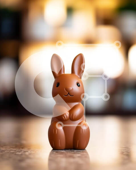 Intra Συλλεκτικό Ξύλινο Παζλ Plywood  4mm - Μικρό καφέ κουνελάκι ειδώλιο στο τραπέζι Σε Ξύλινο Κουτί - Διαστάσεις: 10x10 cm – 25 κομμάτια