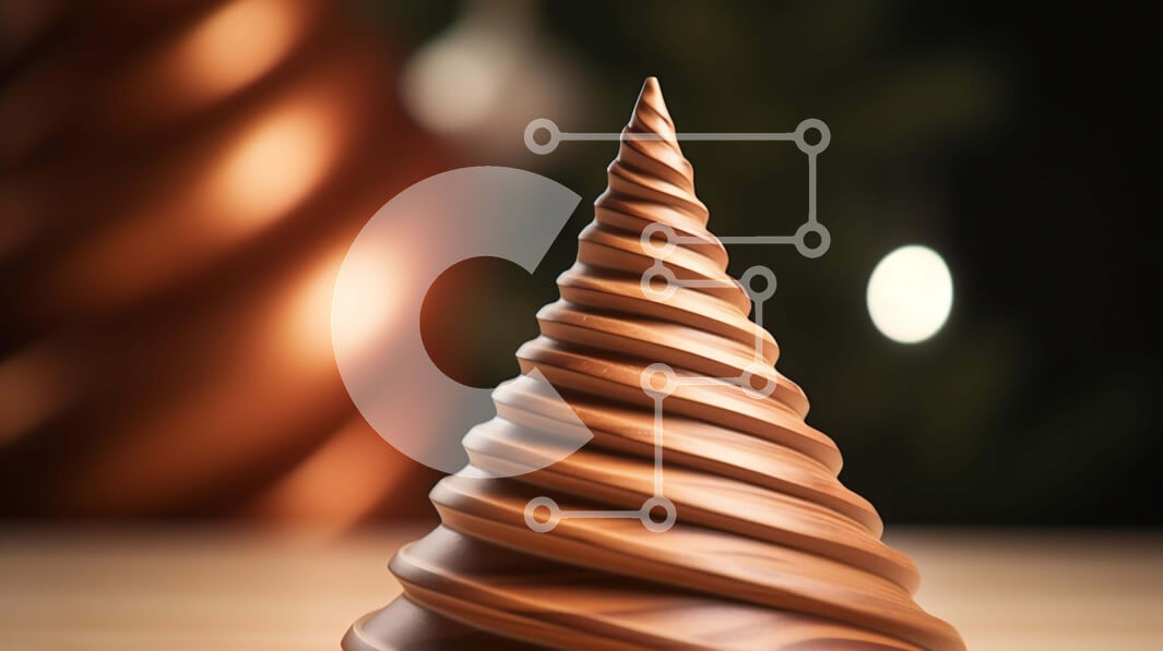 Σετ των 2 Intra Συλλεκτικό Ξύλινο Παζλ Plywood  4mm - Στολίδι ανάποδο σπιράλ από χωνάκι σοκολάτας Σε Ξύλινο Κουτί - Διαστάσεις: 10x10 cm – 25 κομμάτια