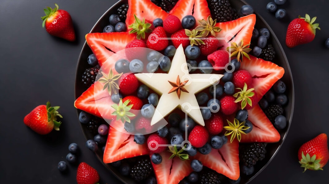 Σετ των 2 Intra Συλλεκτικό Ξύλινο Παζλ Plywood  4mm - Fruit Star Arrangement για τη γιορτή της 4ης Ιουλίου Σε Ξύλινο Κουτί - Διαστάσεις: 10x10 cm – 25 κομμάτια