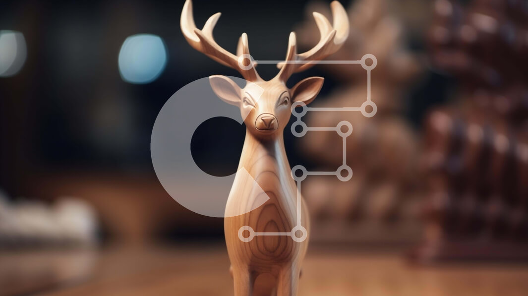 Intra Συλλεκτικό Ξύλινο Παζλ Plywood  4mm - Ξύλινο γλυπτό ελαφιού Σε Ξύλινο Κουτί - Διαστάσεις: 10x10 cm – 25 κομμάτια