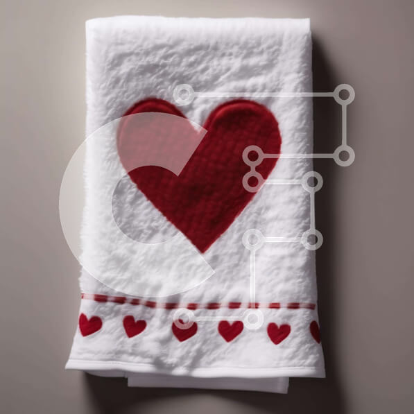 Σετ των 2 Intra Συλλεκτικό Ξύλινο Παζλ Plywood  4mm - Λευκή Πετσέτα Κεντημένη Καρδιά Σε Ξύλινο Κουτί - Διαστάσεις: 10x10 cm – 25 κομμάτια