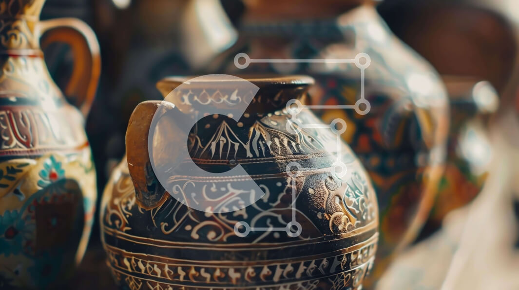 Intra Συλλεκτικό Ξύλινο Παζλ Plywood  4mm - Πολύχρωμα κεραμικά βάζα σε οργανωμένη διάταξη Σε Ξύλινο Κουτί - Διαστάσεις Puzzle: 10x10 cm – 25 κομμάτια