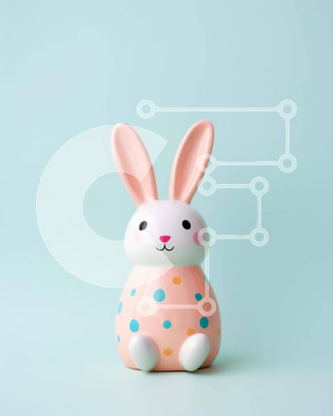 Intra Συλλεκτικό Ξύλινο Παζλ Plywood  4mm - Πασχαλινό ειδώλιο λαγουδάκι Σε Ξύλινο Κουτί - Διαστάσεις Puzzle: 10x10 cm – 25 κομμάτια