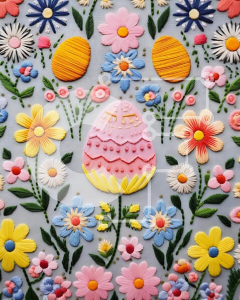 Intra Συλλεκτικό Ξύλινο Παζλ Plywood  4mm - Πολύχρωμο Πασχαλινό αυγό με λουλούδια και διακοσμητικά στοιχεία Σε Ξύλινο Κουτί - Διαστάσεις: 10x10 cm – 25 κομμάτια