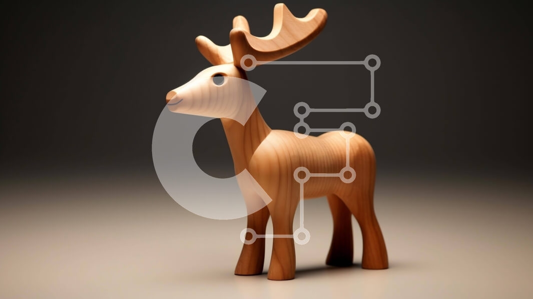 Intra Συλλεκτικό Ξύλινο Παζλ Plywood  4mm - Ξύλινα ελάφια παιχνιδιών που στέκονται στο προσκήνιο Σε Ξύλινο Κουτί - Διαστάσεις: 10x10 cm – 25 κομμάτια