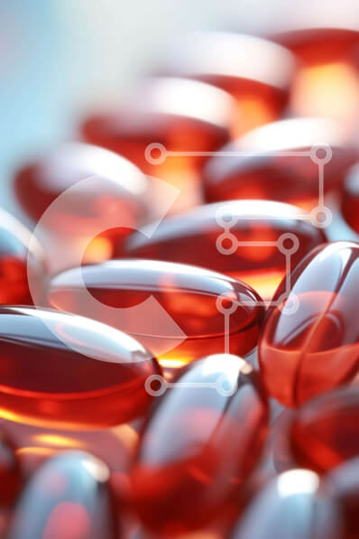 Intra Συλλεκτικό Ξύλινο Παζλ Plywood  4mm - Κοντινό πλάνο των καψουλών Red Gel Σε Ξύλινο Κουτί - Διαστάσεις Puzzle: 10x10 cm – 25 κομμάτια