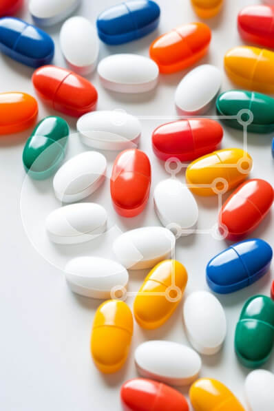 Intra Συλλεκτικό Ξύλινο Παζλ Plywood  4mm - Πολύχρωμες κάψουλες και ταμπλέτες σε λευκή επιφάνεια Σε Ξύλινο Κουτί - Διαστάσεις Puzzle: 10x10 cm – 25 κομμάτια