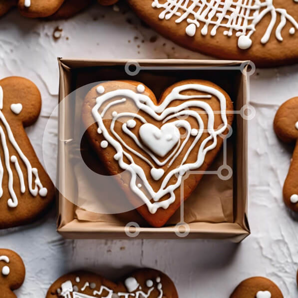 Intra Συλλεκτικό Ξύλινο Παζλ Plywood  4mm - Μπισκότα μελόψωμο σε σχήμα καρδιάς σε χάρτινο κουτί Σε Ξύλινο Κουτί - Διαστάσεις: 10x10 cm – 25 κομμάτια