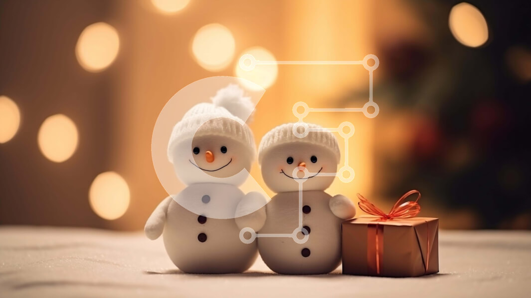 Intra Συλλεκτικό Ξύλινο Παζλ Plywood  4mm - Χιονάνθρωποι που γιορτάζουν την περίοδο των διακοπών Σε Ξύλινο Κουτί - Διαστάσεις: 10x10 cm – 25 κομμάτια