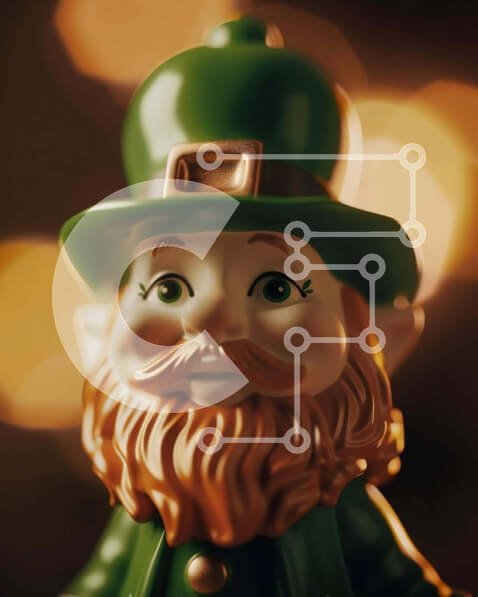 Intra Συλλεκτικό Ξύλινο Παζλ Plywood  4mm - Ειδώλιο Leprechaun για την Ημέρα του Αγίου Πατρικίου Σε Ξύλινο Κουτί - Διαστάσεις: 10x10 cm – 25 κομμάτια