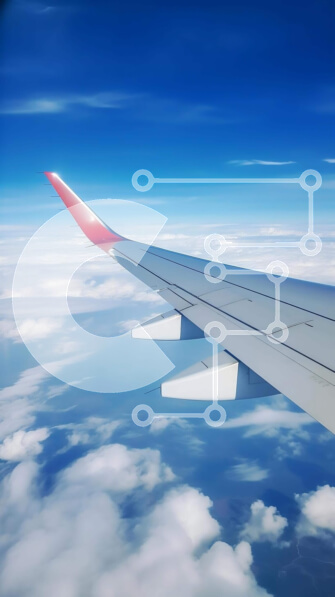 Intra Συλλεκτικό Ξύλινο Παζλ Plywood  4mm - Πτέρυγα αεροπλάνου που πετά πάνω από τα σύννεφα και τον γαλάζιο ουρανό Σε Ξύλινο Κουτί - Διαστάσεις Puzzle: 10x10 cm – 25 κομμάτια