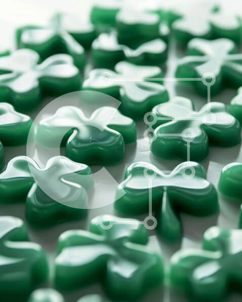 Intra Συλλεκτικό Ξύλινο Παζλ Plywood  4mm - Τριφύλλι Jellybeans για την ημέρα του Αγίου Πατρικίου Σε Ξύλινο Κουτί - Διαστάσεις: 10x10 cm – 25 κομμάτια