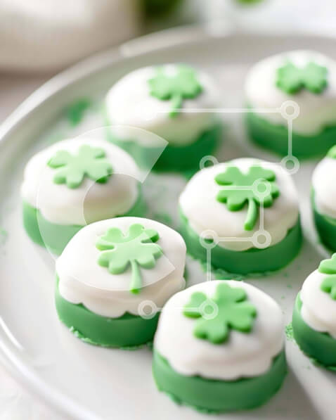 Σετ των 2 Intra Συλλεκτικό Ξύλινο Παζλ Plywood  4mm - Cupcakes και μπισκότα του Αγίου Πατρικίου Σε Ξύλινο Κουτί - Διαστάσεις: 10x10 cm – 25 κομμάτια