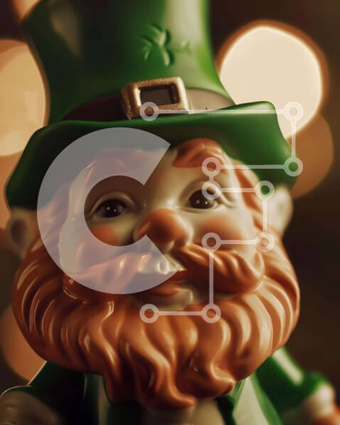 Intra Συλλεκτικό Ξύλινο Παζλ Plywood  4mm - Χαμογελαστό ιρλανδικό ειδώλιο παιχνιδιών για τον εορτασμό της ημέρας του Αγίου Πατρικίου Σε Ξύλινο Κουτί - Διαστάσεις: 10x10 cm – 25 κομμάτια