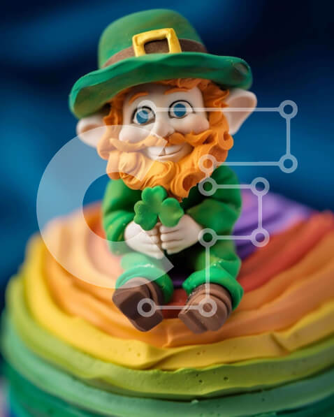 Intra Συλλεκτικό Ξύλινο Παζλ Plywood  4mm - Ειδώλιο καλλικάτζαρου στην εορταστική τούρτα του Αγίου Πατρικίου Σε Ξύλινο Κουτί - Διαστάσεις: 10x10 cm – 25 κομμάτια