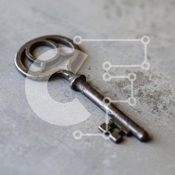 Intra Συλλεκτικό Ξύλινο Παζλ Plywood  4mm - Παλιομοδίτικο κλειδί σε τσιμεντένια επιφάνεια Σε Ξύλινο Κουτί - Διαστάσεις: 10x10 cm – 25 κομμάτια