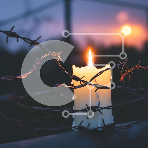 Intra Συλλεκτικό Ξύλινο Παζλ Plywood  4mm - Κερί σε συρματόπλεγμα στο ηλιοβασίλεμα Σε Ξύλινο Κουτί - Διαστάσεις: 10x10 cm – 25 κομμάτια