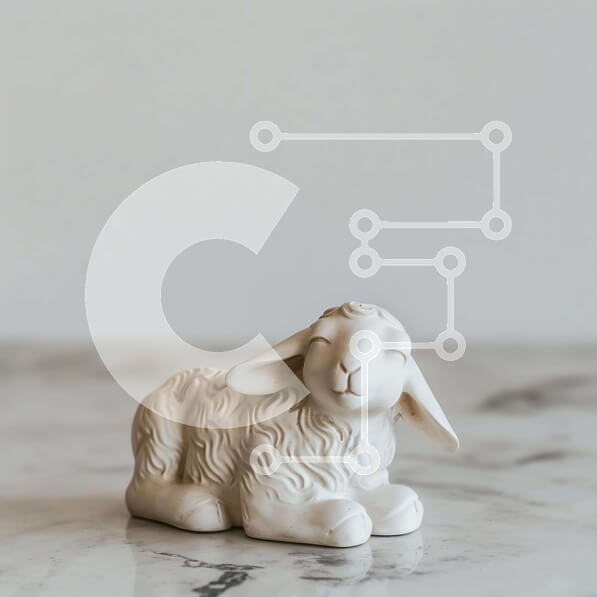 Intra Συλλεκτικό Ξύλινο Παζλ Plywood  4mm - Λευκό κεραμικό ειδώλιο προβάτου σε μαρμάρινο τραπέζι Σε Ξύλινο Κουτί - Διαστάσεις Puzzle: 10x10 cm – 25 κομμάτια