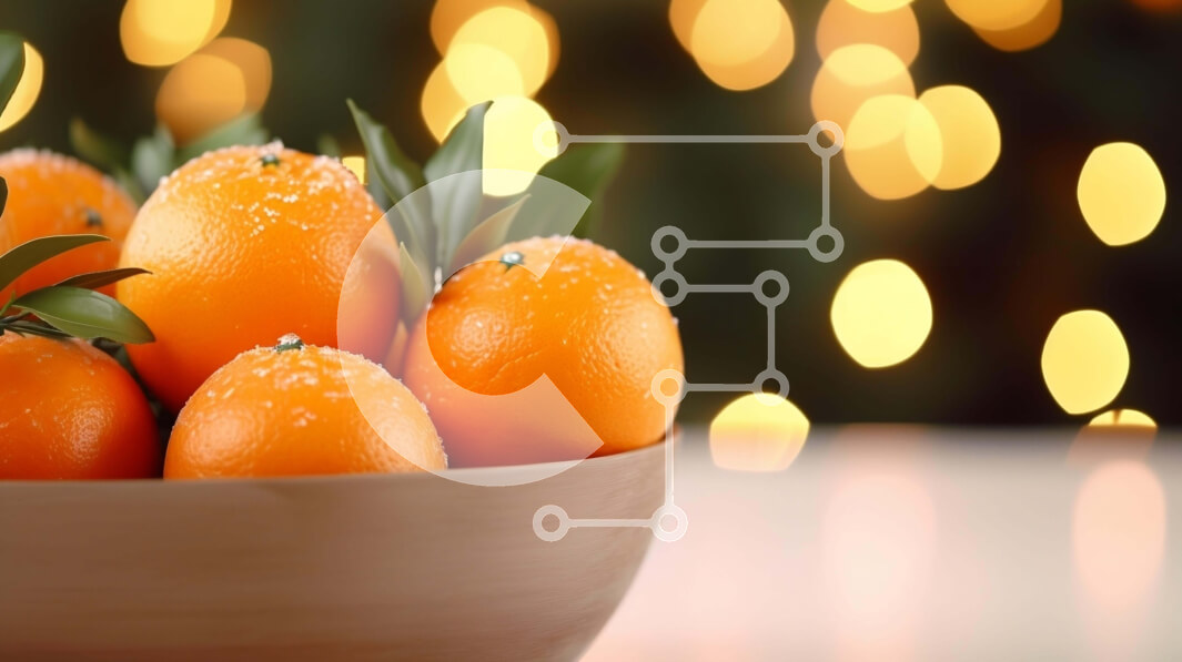 Σετ των 2 Intra Συλλεκτικό Ξύλινο Παζλ Plywood  4mm - Πορτοκάλια σε ένα μπολ σε ένα τραπέζι Σε Ξύλινο Κουτί - Διαστάσεις: 10x10 cm – 25 κομμάτια