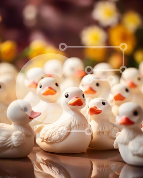 Intra Συλλεκτικό Ξύλινο Παζλ Plywood  4mm - Ειδώλια λευκής πάπιας με κίτρινα λουλούδια Σε Ξύλινο Κουτί - Διαστάσεις: 10x10 cm – 25 κομμάτια