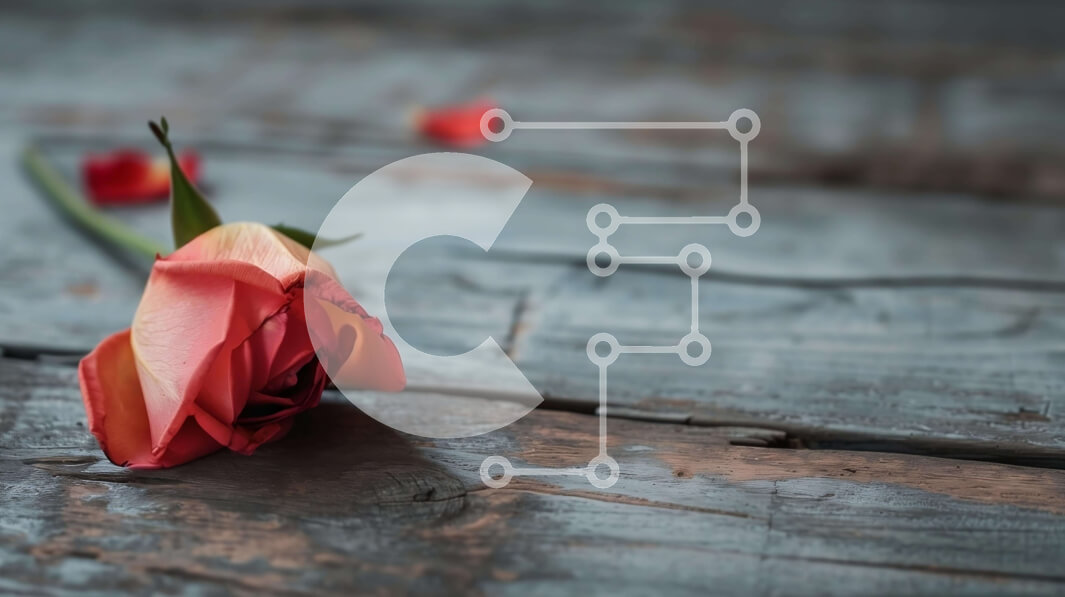 Intra Συλλεκτικό Ξύλινο Παζλ Plywood  4mm - Κόκκινο τριαντάφυλλο σε παλιό ξύλινο τραπέζι Σε Ξύλινο Κουτί - Διαστάσεις: 10x10 cm – 25 κομμάτια