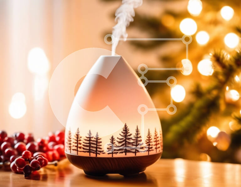 Intra Συλλεκτικό Ξύλινο Παζλ Plywood  4mm - Άνετος διαχύτης αιθέριων ελαίων με Χριστουγεννιάτικες δονήσεις Σε Ξύλινο Κουτί - Διαστάσεις: 10x10 cm – 25 κομμάτια