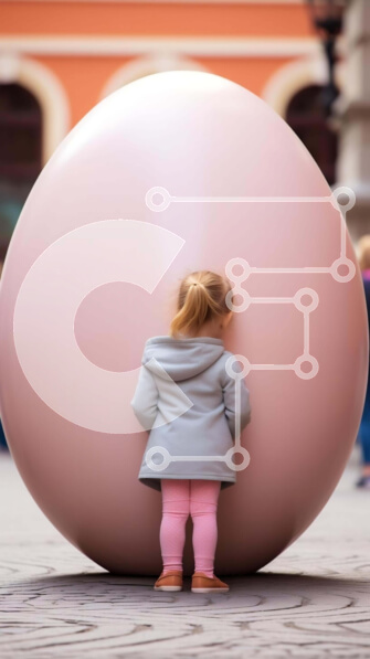 Intra Συλλεκτικό Ξύλινο Παζλ Plywood  4mm - Νεαρό κορίτσι με την τεράστια ροζ μπάλα Σε Ξύλινο Κουτί - Διαστάσεις Puzzle: 10x10 cm – 25 κομμάτια