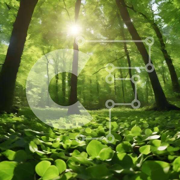 Intra Συλλεκτικό Ξύλινο Παζλ Plywood  4mm - Καταπράσινο δάσος με το ηλιακό φως που φιλτράρεται μέσα από δέντρα Σε Ξύλινο Κουτί - Διαστάσεις: 10x10 cm – 25 κομμάτια