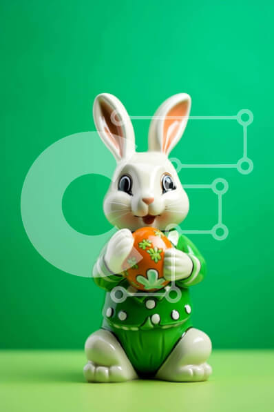 Intra Συλλεκτικό Ξύλινο Παζλ Plywood  4mm - Κεραμικό ειδώλιο λαγουδάκι με πασχαλινό αυγό Σε Ξύλινο Κουτί - Διαστάσεις: 10x10 cm – 25 κομμάτια