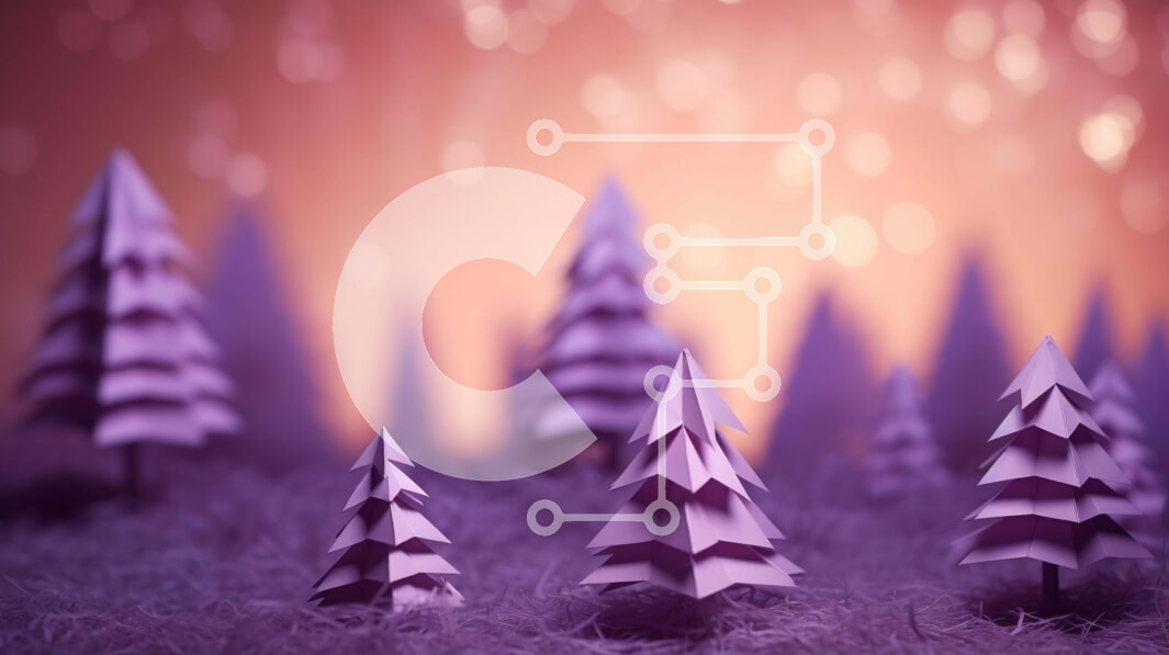 Intra Συλλεκτικό Ξύλινο Παζλ Plywood  4mm - Χριστουγεννιάτικα δέντρα Origami σε ένα χιονισμένο χωράφι Σε Ξύλινο Κουτί - Διαστάσεις: 10x10 cm – 25 κομμάτια