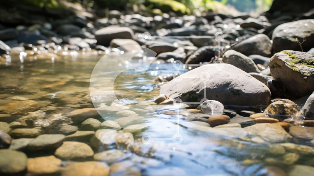 Intra Συλλεκτικό Ξύλινο Παζλ Plywood  4mm - Γραφικό ρεύμα με καθαρά νερά και βράχια Σε Ξύλινο Κουτί - Διαστάσεις: 10x10 cm – 25 κομμάτια