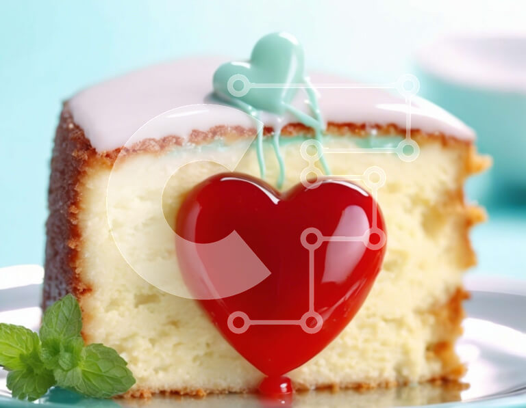 Σετ των 2 Intra Συλλεκτικό Ξύλινο Παζλ Plywood  4mm - Κέικ σε σχήμα καρδιάς με κόκκινο γλάσο στο πιάτο Σε Ξύλινο Κουτί - Διαστάσεις: 10x10 cm – 25 κομμάτια