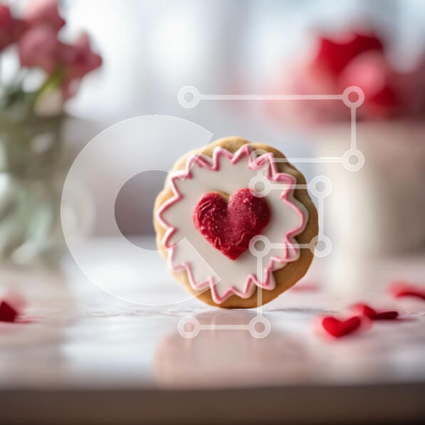 Σετ των 2 Intra Συλλεκτικό Ξύλινο Παζλ Plywood  4mm - Μπισκότο για την ημέρα του Αγίου Βαλεντίνου σε σχήμα καρδιάς με λευκό γλάσο και κόκκινες καρδιές Σε Ξύλινο Κουτί - Διαστάσεις: 10x10 cm – 25 κομμάτια