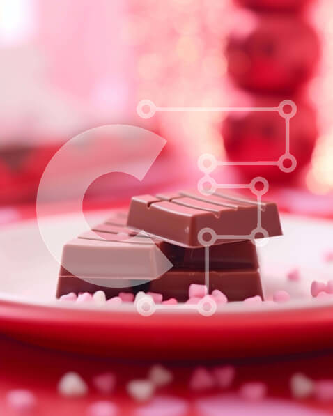 Intra Συλλεκτικό Ξύλινο Παζλ Plywood  4mm - Σοκολάτα και διακοσμητικά για την ημέρα του Αγίου Βαλεντίνου Σε Ξύλινο Κουτί - Διαστάσεις: 10x10 cm – 25 κομμάτια