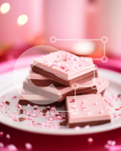 Σετ των 2 Intra Συλλεκτικό Ξύλινο Παζλ Plywood  4mm - Ρομαντικό επιδόρπιο σοκολάτας με κεριά και πασπάλισμα Σε Ξύλινο Κουτί - Διαστάσεις: 10x10 cm – 25 κομμάτια