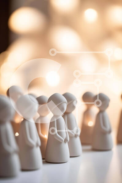 Intra Συλλεκτικό Ξύλινο Παζλ Plywood  4mm - Ομάδα λευκών ειδωλίων με κηροπήγια Σε Ξύλινο Κουτί - Διαστάσεις Puzzle: 10x10 cm – 25 κομμάτια