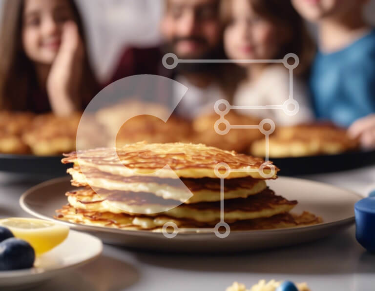 Σετ των 2 Intra Συλλεκτικό Ξύλινο Παζλ Plywood  4mm - Στοίβα τηγανίτες με βατόμουρα και λεμόνια Σε Ξύλινο Κουτί - Διαστάσεις: 10x10 cm – 25 κομμάτια