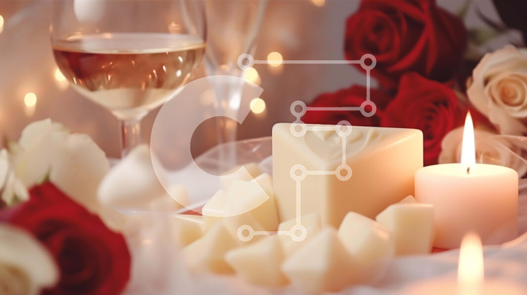 Σετ των 2 Intra Συλλεκτικό Ξύλινο Παζλ Plywood  4mm - Ρομαντικό δείπνο με κρασί, τυρί και τριαντάφυλλα Σε Ξύλινο Κουτί - Διαστάσεις: 10x10 cm – 25 κομμάτια