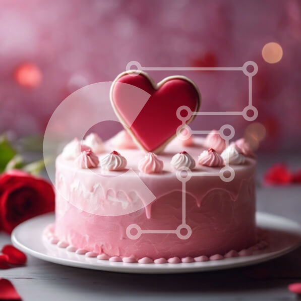 Σετ των 2 Intra Συλλεκτικό Ξύλινο Παζλ Plywood  4mm - Τούρτα του Αγίου Βαλεντίνου με παγωτό σε σχήμα καρδιάς και τριαντάφυλλα Σε Ξύλινο Κουτί - Διαστάσεις: 10x10 cm – 25 κομμάτια