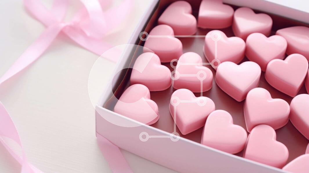 Σετ των 2 Intra Συλλεκτικό Ξύλινο Παζλ Plywood  4mm - Ροζ μπομπονιέρα σε σχήμα καρδιάς Σε Ξύλινο Κουτί - Διαστάσεις: 10x10 cm – 25 κομμάτια