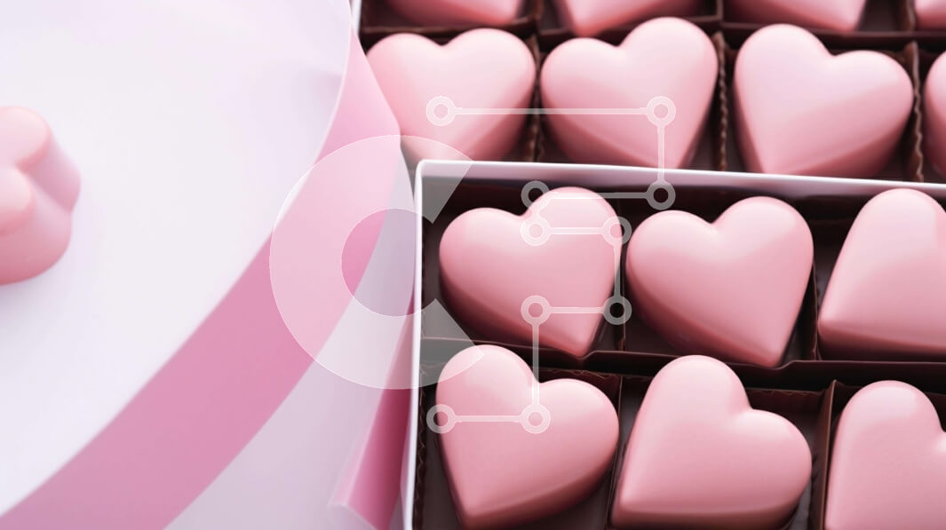 Σετ των 2 Intra Συλλεκτικό Ξύλινο Παζλ Plywood  4mm - Κουτί με ροζ σοκολάτες σε σχήμα καρδιάς Σε Ξύλινο Κουτί - Διαστάσεις: 10x10 cm – 25 κομμάτια