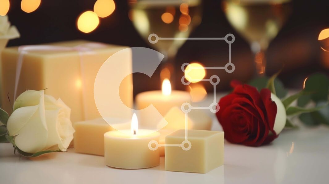 Intra Συλλεκτικό Ξύλινο Παζλ Plywood  4mm - Ρομαντικό τραπέζι δείπνου υπό το φως των κεριών με τριαντάφυλλα και σαμπάνια Σε Ξύλινο Κουτί - Διαστάσεις: 10x10 cm – 25 κομμάτια