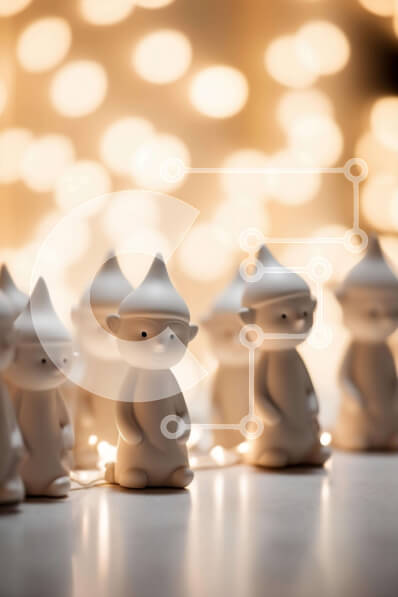 Intra Συλλεκτικό Ξύλινο Παζλ Plywood  4mm - Ομάδα λευκών ειδωλίων με φωτισμένο φόντο Σε Ξύλινο Κουτί - Διαστάσεις: 10x10 cm – 25 κομμάτια