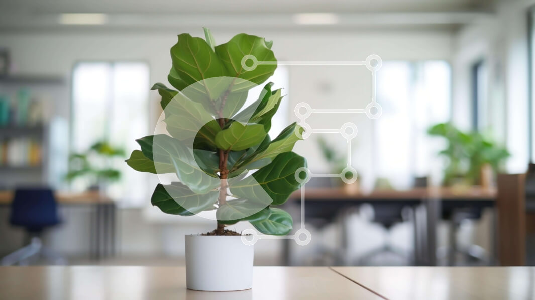 Intra Συλλεκτικό Ξύλινο Παζλ Plywood  4mm - Υγιές φυτό σε γλάστρα στο τραπέζι γραφείου Σε Ξύλινο Κουτί - Διαστάσεις Puzzle: 10x10 cm – 25 κομμάτια