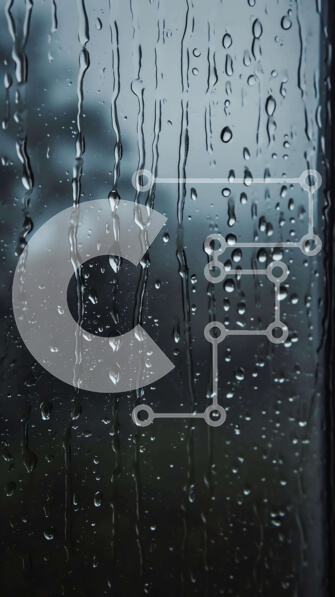 Intra Συλλεκτικό Ξύλινο Παζλ Plywood  4mm - Σταγόνες βροχής στο παράθυρο με τα δέντρα στο παρασκήνιο Σε Ξύλινο Κουτί - Διαστάσεις Puzzle: 10x10 cm – 25 κομμάτια