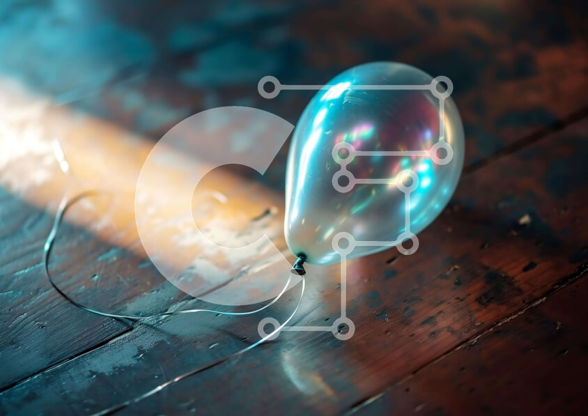 Intra Συλλεκτικό Ξύλινο Παζλ Plywood  4mm - Διαφανές μπαλόνι σε παλιό ξύλινο τραπέζι Σε Ξύλινο Κουτί - Διαστάσεις: 10x10 cm – 25 κομμάτια