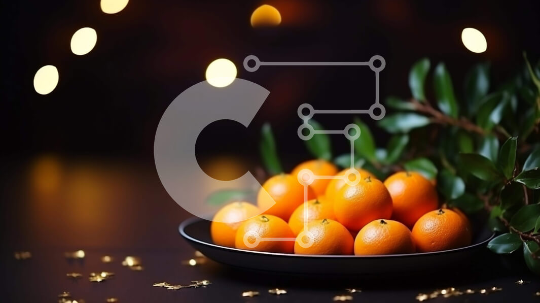 Σετ των 2 Intra Συλλεκτικό Ξύλινο Παζλ Plywood  4mm - Μαύρο μπολ με πορτοκάλια, πράσινα φύλλα και φωτάκια Σε Ξύλινο Κουτί - Διαστάσεις: 10x10 cm – 25 κομμάτια