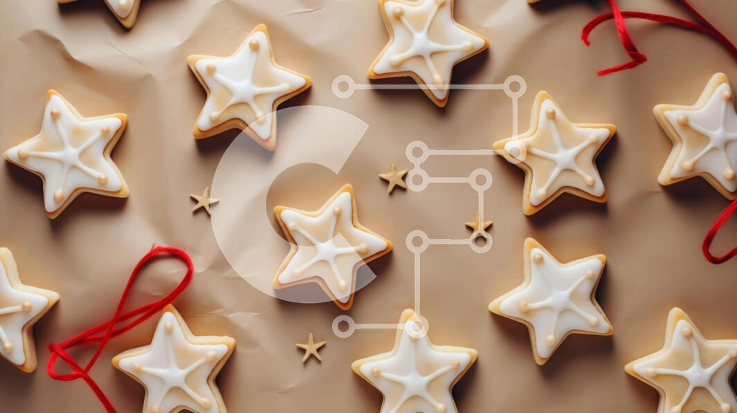 Σετ των 2 Intra Συλλεκτικό Ξύλινο Παζλ Plywood  4mm - Μπισκότα σε σχήμα αστεριού σε καφέ χαρτί Σε Ξύλινο Κουτί - Διαστάσεις: 10x10 cm – 25 κομμάτια