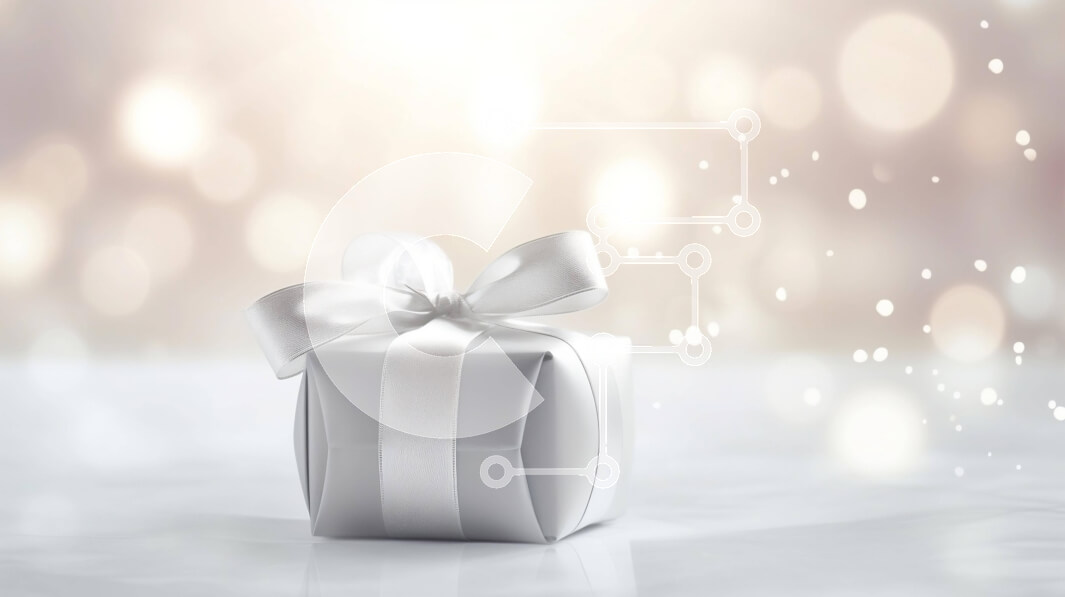 Intra Συλλεκτικό Ξύλινο Παζλ Plywood  4mm - Λευκό κουτί δώρου με φιόγκο σε φόντο Bokeh Σε Ξύλινο Κουτί - Διαστάσεις: 10x10 cm – 25 κομμάτια